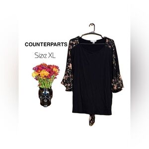 Counterparts Floral Gothic Blouse (XL) 🌙🌸🖤